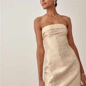 Reformation Ciara Cream Strapless Dress